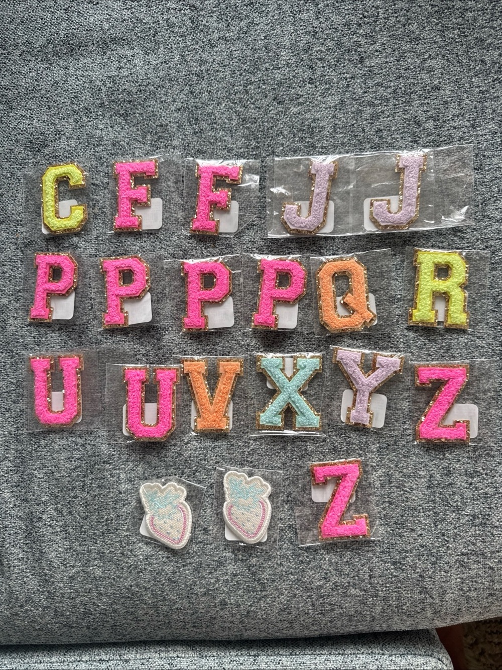Stoney Clover Lane -Assorted Glitter Alphabet Patches - Multicolor Letters